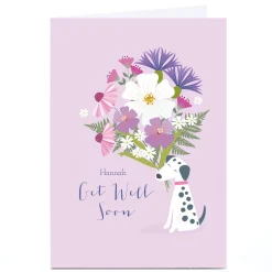 Card Factory Personalised Klara Hawkins Get Well Soon Card - Dalmatian