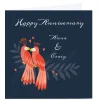 Card Factory Personalised Klara Hawkins Anniversary Card - Parrots
