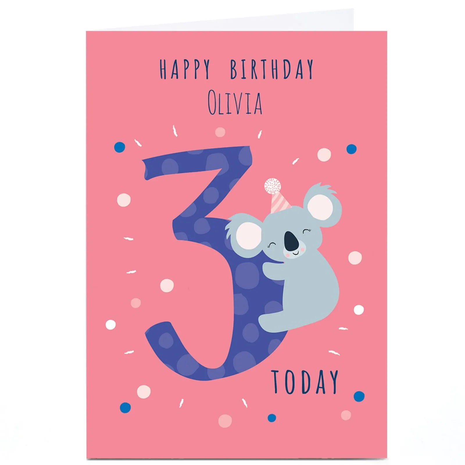 Kids Card Factory Personalised Klara Hawkins 3rd Birthday Card - Koala