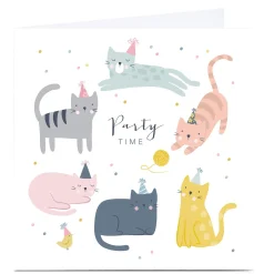 Card Factory Personalised Klara Hawkins Card - Party Time Cats