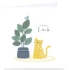 Card Factory Personalised Klara Hawkins Good Luck Card - Cat & Plant