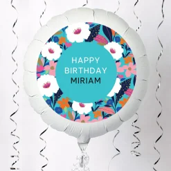 Kids Card Factory Personalised Large Helium Balloon - Bright Floral Border