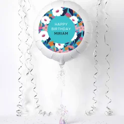 Kids Card Factory Personalised Large Helium Balloon - Bright Floral Border