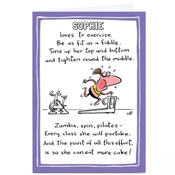 Personalised Lee Fearnley Card - Loves To Exercise Congratulations|Anniversary