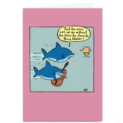 Card Factory Personalised Lee Fearnley Card - Shark Jaws Theme