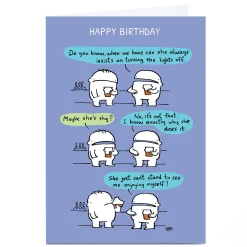 Sale Personalised Lee Fearnley Birthday Card - Turning The Lights Off Congratulations|Anniversary