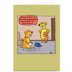Card Factory Personalised Lee Fearnley Card - Dog Ate My Homework