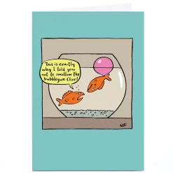 Personalised Lee Fearnley Card - Fish Bubblegum Funny|Any Occasion