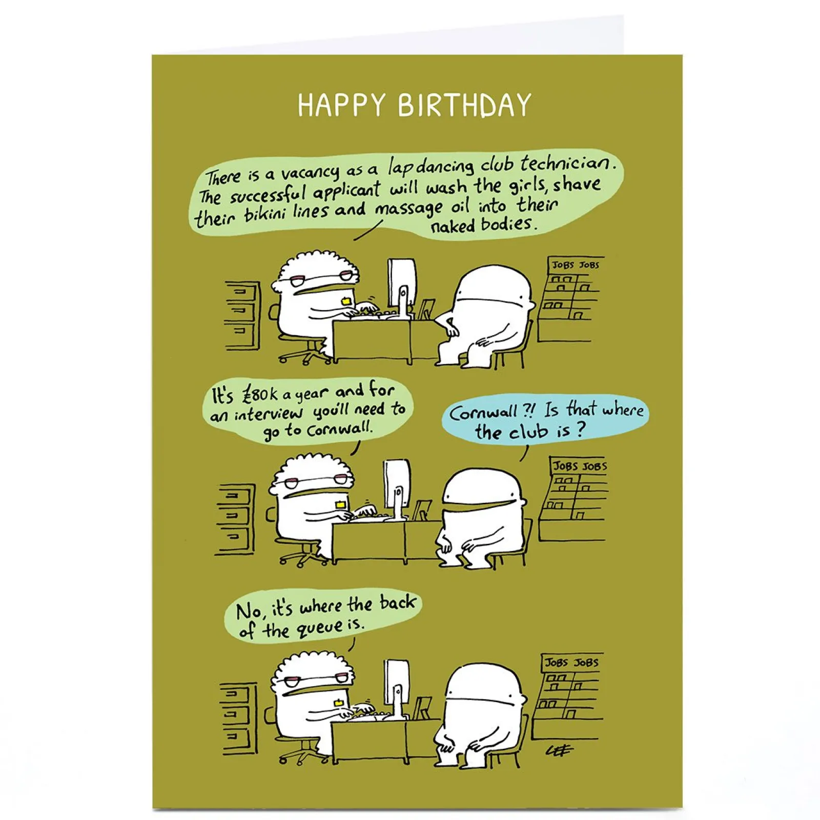 Card Factory Personalised Lee Fearnley Birthday Card - Job Centre