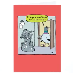 Hot Personalised Lee Fearnley Card - Pigeon Toilet Funny|Any Occasion