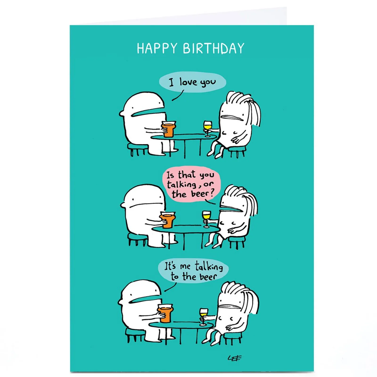 Card Factory Personalised Lee Fearnley Birthday Card - Beer Talking