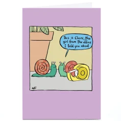 New Personalised Lee Fearnley Card - Snail Girlfriend For Girlfriend|Any Occasion
