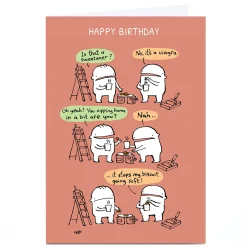 Clearance Personalised Lee Fearnley Birthday Card - Soft Biscuit Congratulations|Anniversary