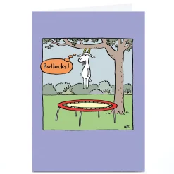 Card Factory Personalised Lee Fearnley Card - Goat on A Trampoline