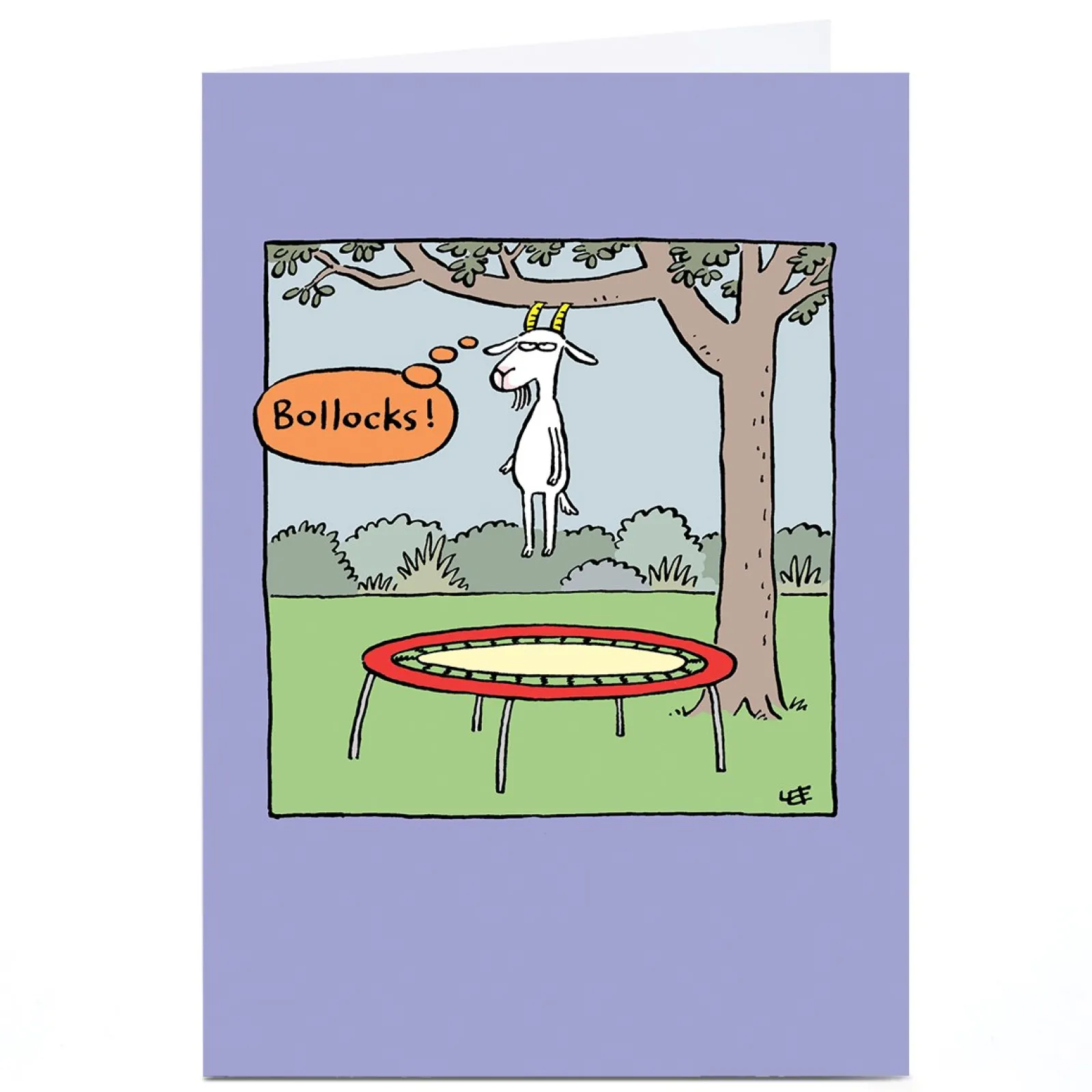 Card Factory Personalised Lee Fearnley Card - Goat on A Trampoline