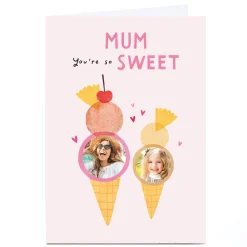 New Personalised Lemon & Sugar Mother's Day Card - Mum Ice Cream Photo