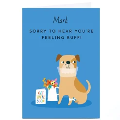 Card Factory Personalised Lemon & Sugar Get Well Soon Card - Feeling Ruff