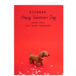 Card Factory Personalised Lemon & Sugar Valentine's Day Card - Dog