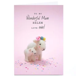 Card Factory Personalised Lemon and Sugar Card - Love Ewe Mum