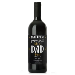 Hot Personalised Like a Dad Shiraz Wine Gifts For Him