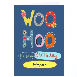 Card Factory Personalised Lindsay Loves To Draw Birthday Card - Woo Hoo