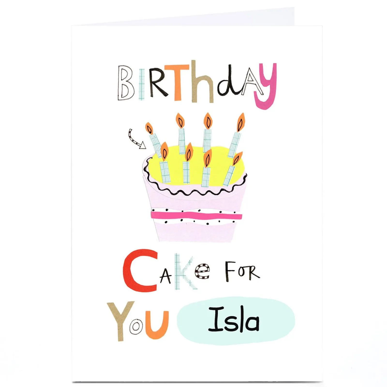 Kids Card Factory Personalised Lindsay Loves To Draw Birthday Card - A Cake For You