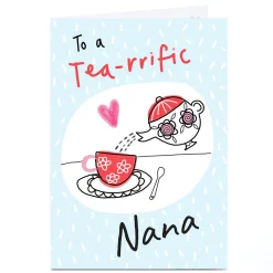 Card Factory Personalised Lindsay Loves To Draw Card - Tea-riffic Nana