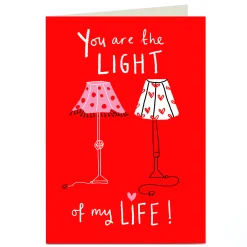Personalised Lindsay Loves To Draw Valentine's Day Card - Light of my Life Funny