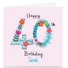 Sale Personalised Lindsay Loves To Draw 40th Birthday Card For Wife|For Sister