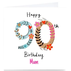 Card Factory Personalised Lindsay Loves To Draw 90th Birthday Card, Mum