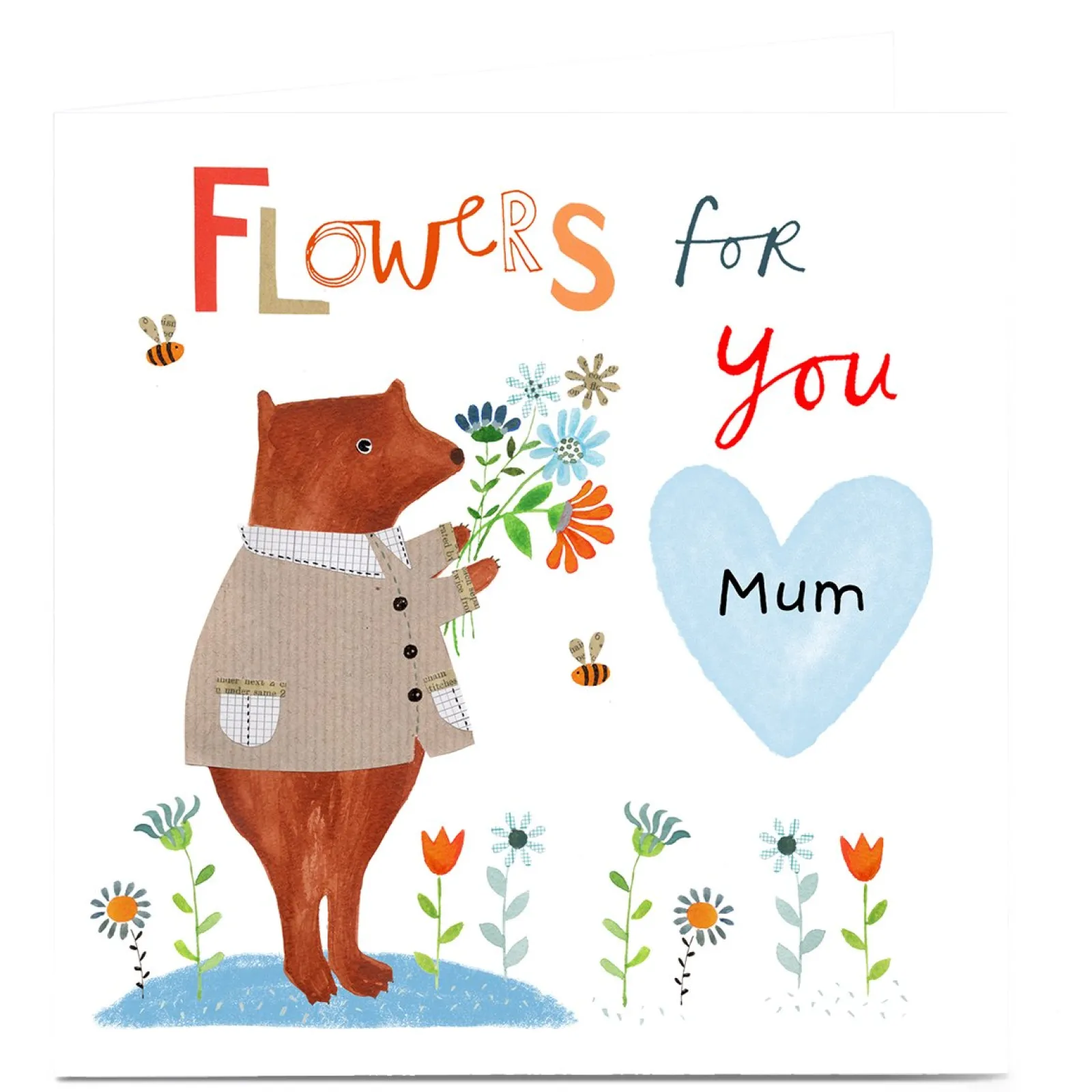 Clearance Personalised Lindsay Loves To Draw Card - Flowers For You For Mum|Premium Square