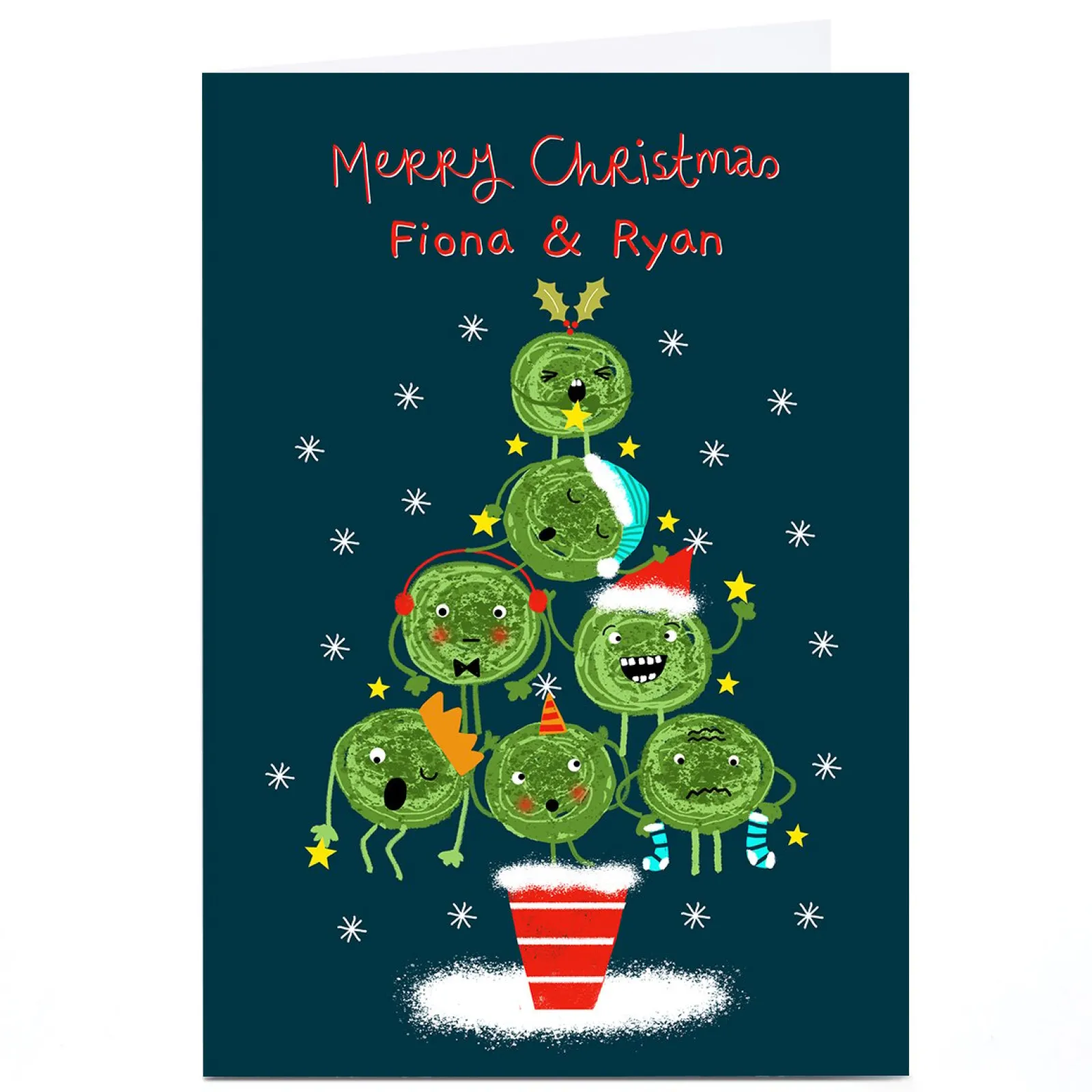 Card Factory Personalised Lindsay Loves To Draw Christmas Card - Sprout Tree