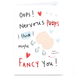 Clearance Personalised Lindsay Loves To Draw Card - Nervous Poops Anniversary