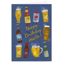 Personalised Lindsay Loves To Draw Birthday Card - Beers Mate For Friend|Male Friend