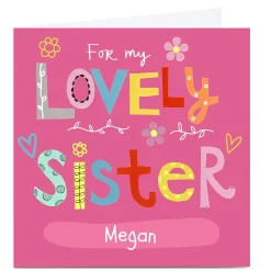 Discount Personalised Lindsay Loves To Draw Card - Lovely Sister For Sister|Premium Square