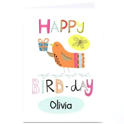 Online Personalised Lindsay Loves To Draw Birthday Card - Happy Bird-Day Female Friend|Daughter