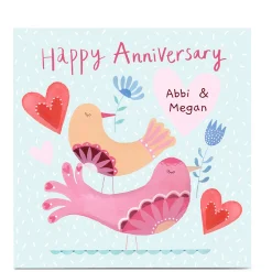 Hot Personalised Lindsay Loves To Draw Anniversary Card - Two Birds Anniversary