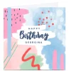 Online Personalised Little Mono Birthday Card - Abstract Pastels For Wife|For Niece