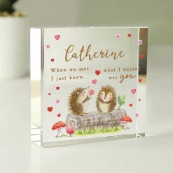 Card Factory Personalised Love & Hedgehugs Glass Token