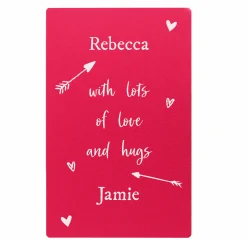 Clearance Personalised Love & Hugs Pink Metal Wallet Card Personalised Jewellery And Keepsakes|Jewellery & Keepsakes