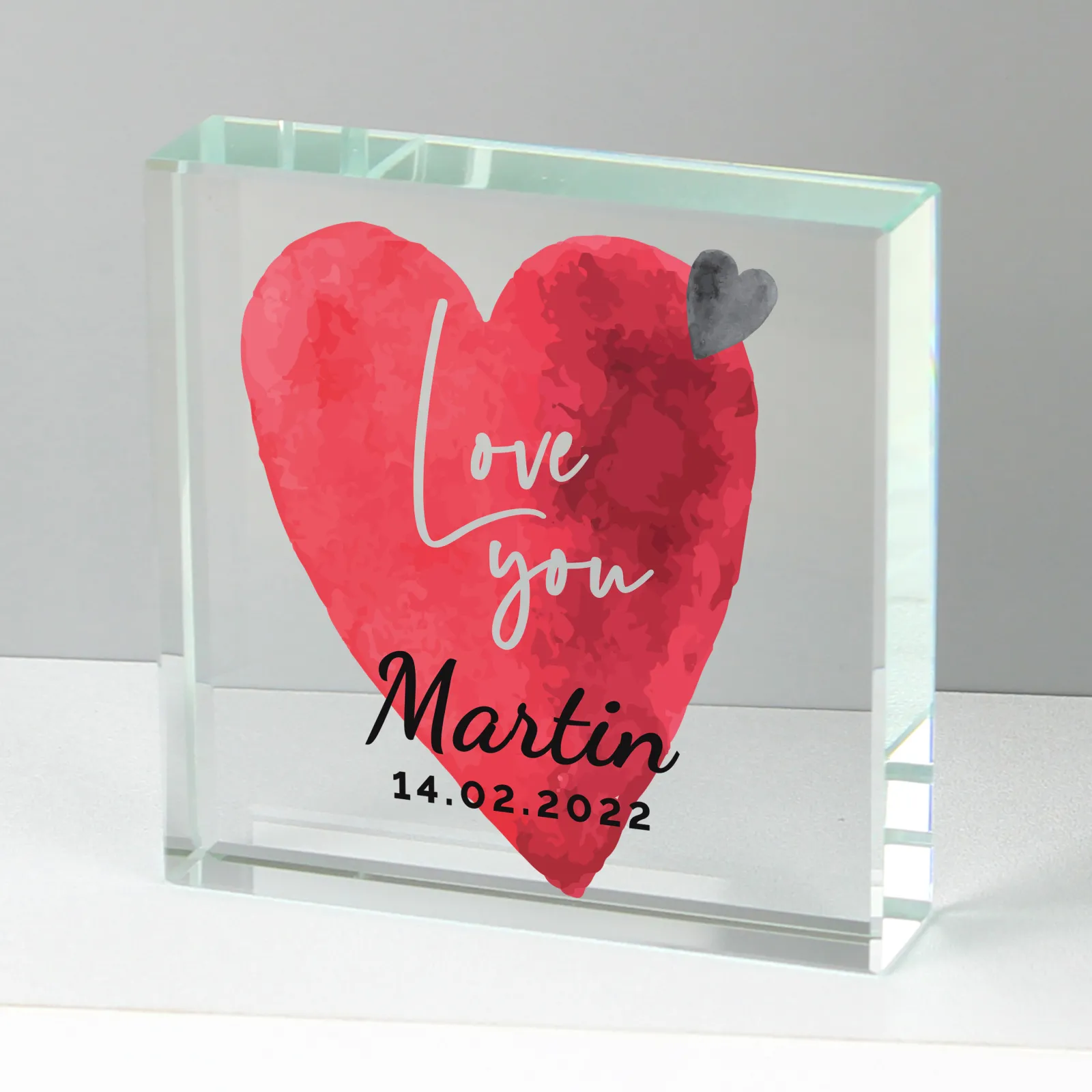 Card Factory Personalised Love Heart Large Crystal Token