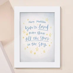 Kids Card Factory Personalised Loved More Than All The Stars In The Sky Framed Print