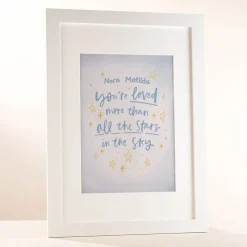 Kids Card Factory Personalised Loved More Than All The Stars In The Sky Framed Print