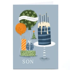 Discount Personalised Lucy Hook Birthday Card - Son Balloons & Cake For Son|Son