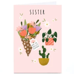 Card Factory Personalised Lucy Hook Birthday Card - Flowers & Plants