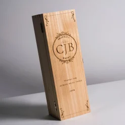 Online Personalised Luxury Wooden Whisky Box With Glenfiddich Whisky - Baroque Monogram Personalised Engraved Gifts|Engraved Gifts