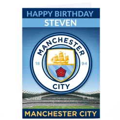 Kids Card Factory Personalised Manchester City Birthday Card