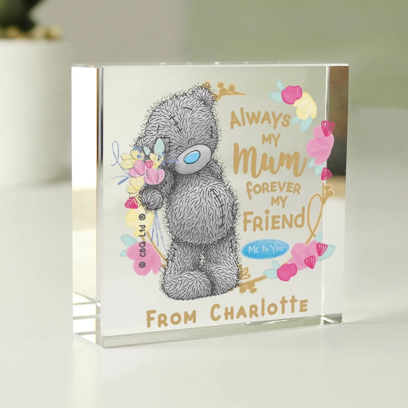 Card Factory Personalised Me To You Forever My Friend Crystal Token