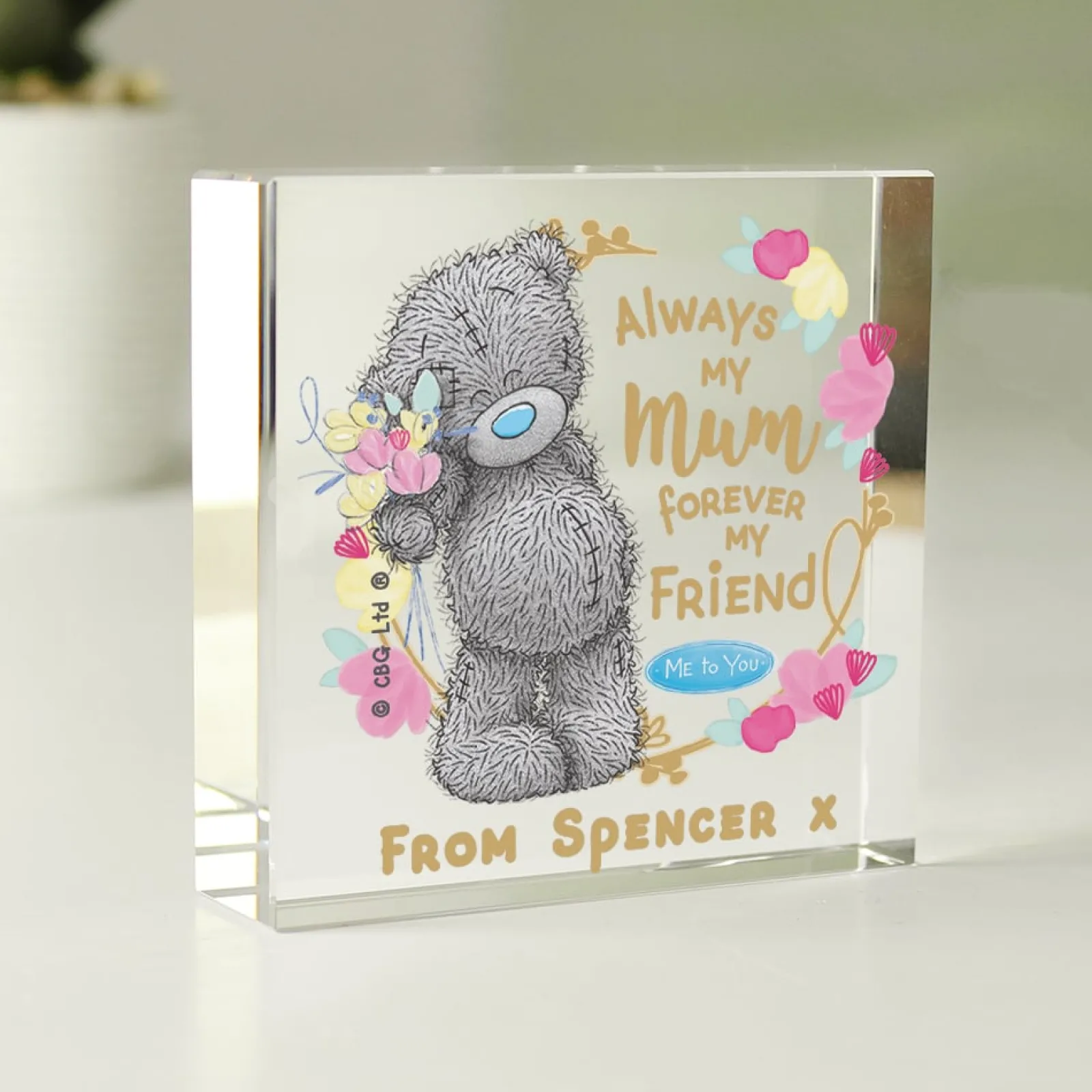 Card Factory Personalised Me To You Forever My Friend Crystal Token
