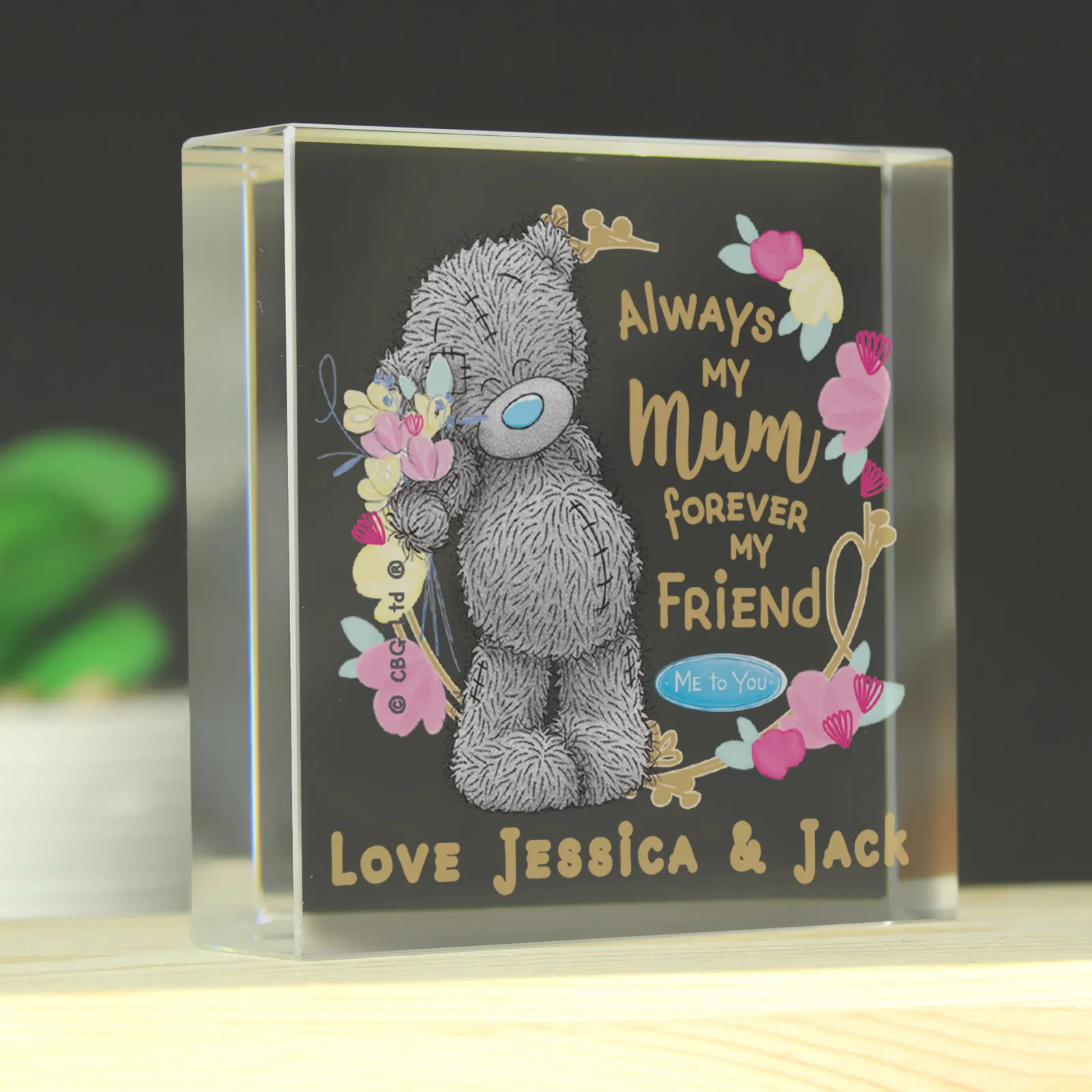 Card Factory Personalised Me To You Forever My Friend Crystal Token